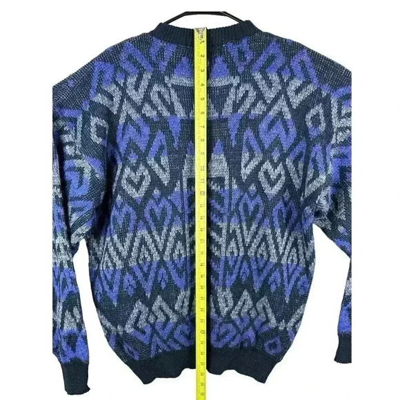 Vintage McGregor Sweater Sz Large Acrylic Geometric Abstract Mens 1980s Usa - Picture 9 of 11